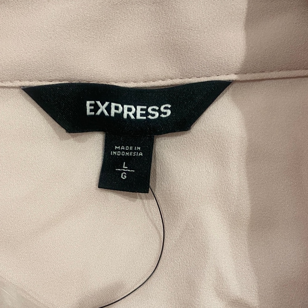 Express Dusty Pink Button-Front Collared Blouse N… - image 8